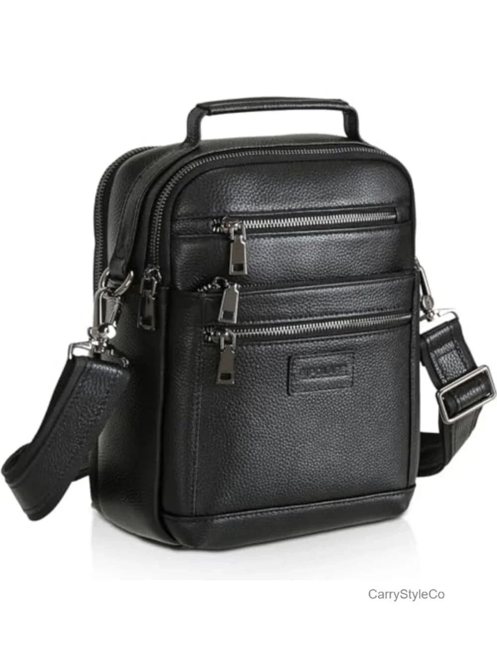 Vintage Italian Leather Messenger Bag Crossbody Shoulder Bag for Men